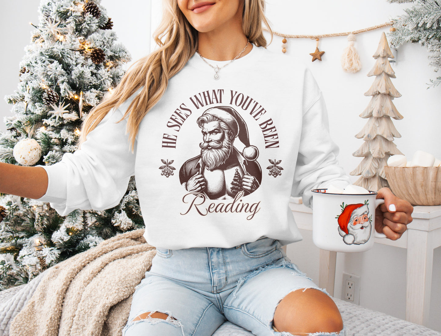 He Sees What You've Been Reading Sweatshirt Product