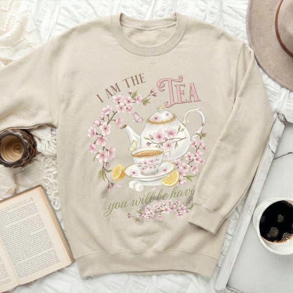 I AM THE TEA Sweatshirt in Sand