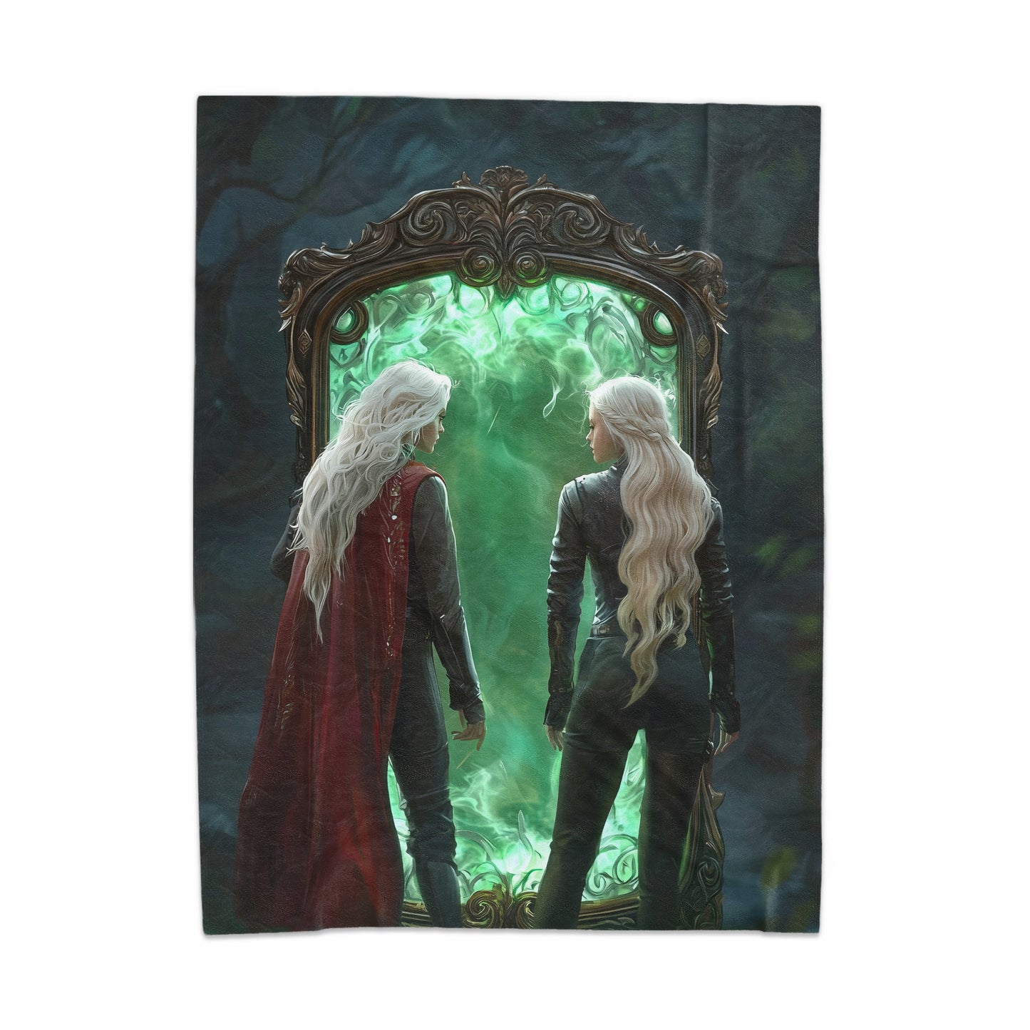 Mystical Mirror Portal Art Blanket Fantasy Theme