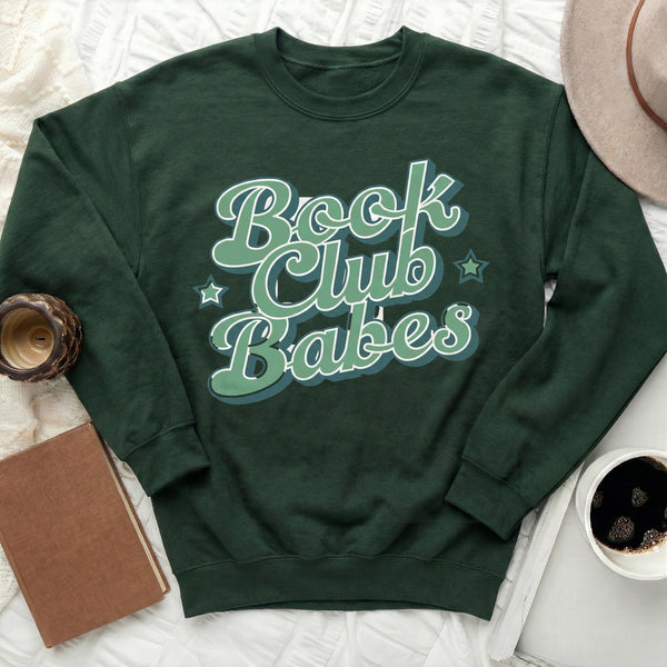 Book Club Babes Sweatshirt in Forest Green