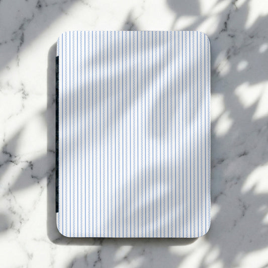 Blue and White Striped Pattern Decorative Notebook