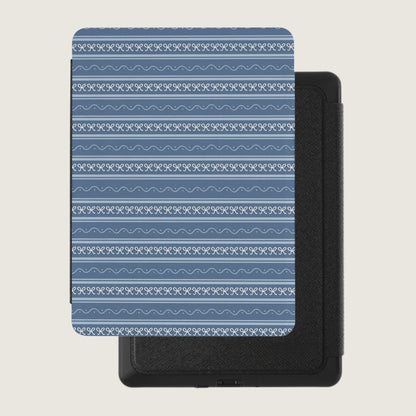 Blue and White Striped Pattern Tablet Case