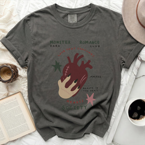 Monster Romance Club Stitched Souls Tee in Pepper