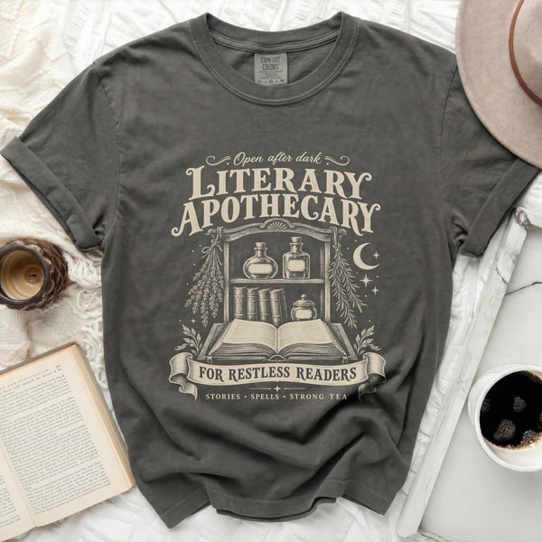 Literary Apothecary Tee in Pepper