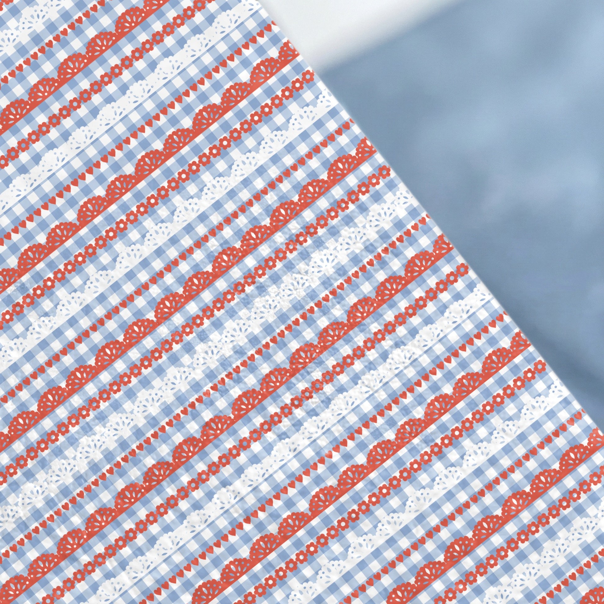 Festive Red and Blue Striped Pattern Decor Item