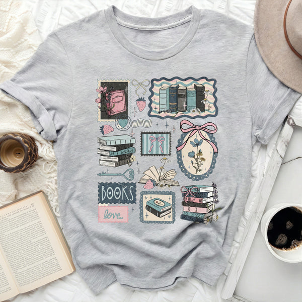 Whimsical Books Tee in Athletic Heather