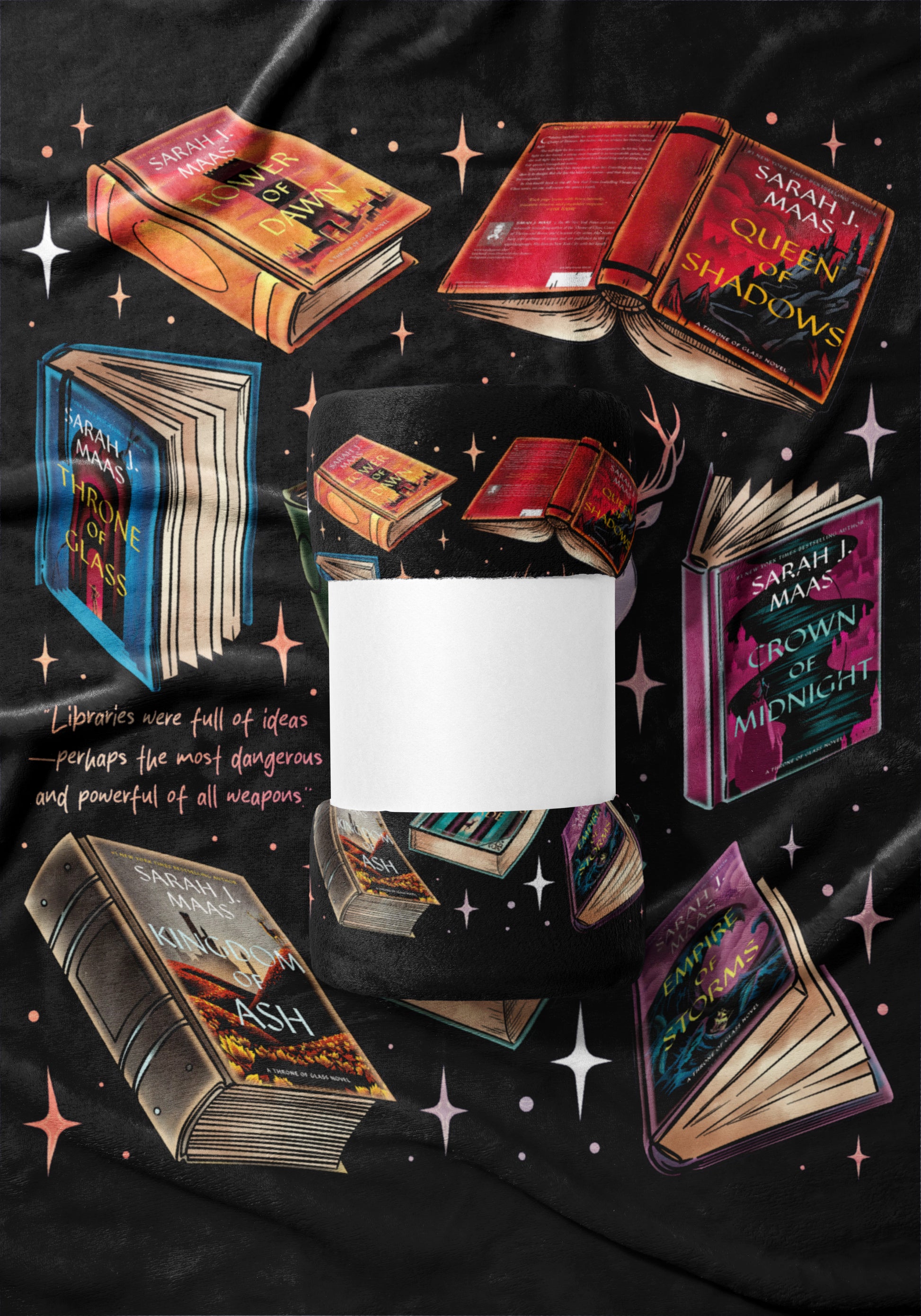 Illustrated Covers of Popular Fantasy Novels Blanket