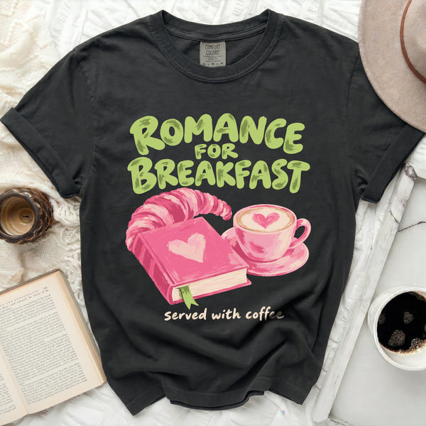 Romance For Breakfast Tee in Black