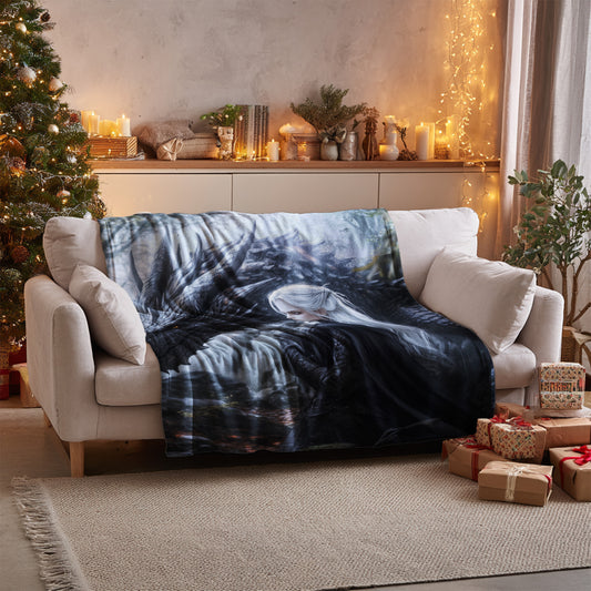 Enchanting forest scene premium blanket product