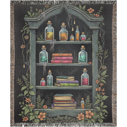 🧙‍♀️ Enchanted Apothecary Bookshelf Blanket