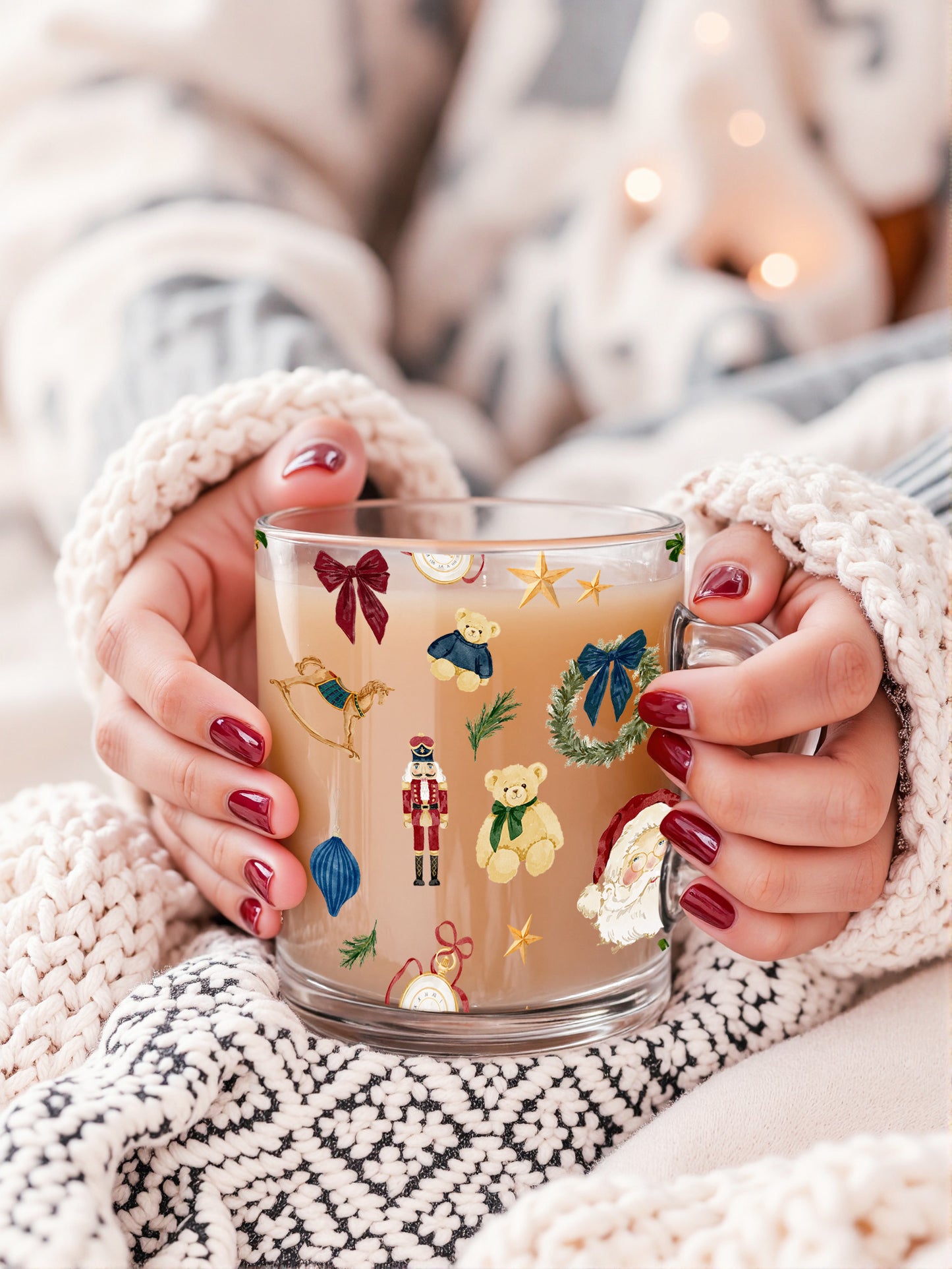 Holiday Themed Mug with Festive Decorations