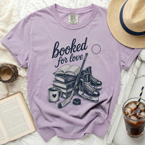 Booked For Love Hockey & Bookworm Tee in Orchid
