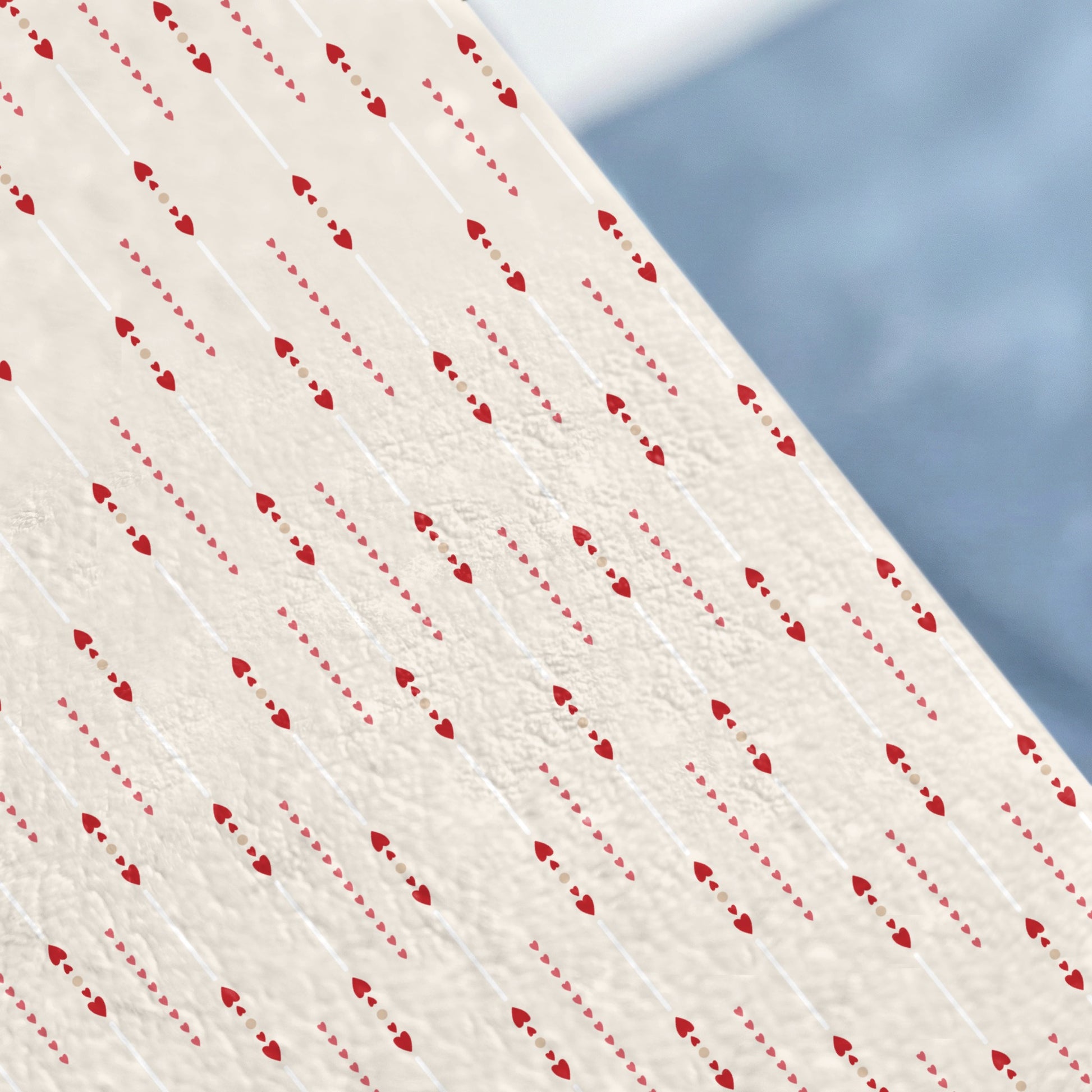 Red Heart Arrows Pattern on Beige Wall Art Print