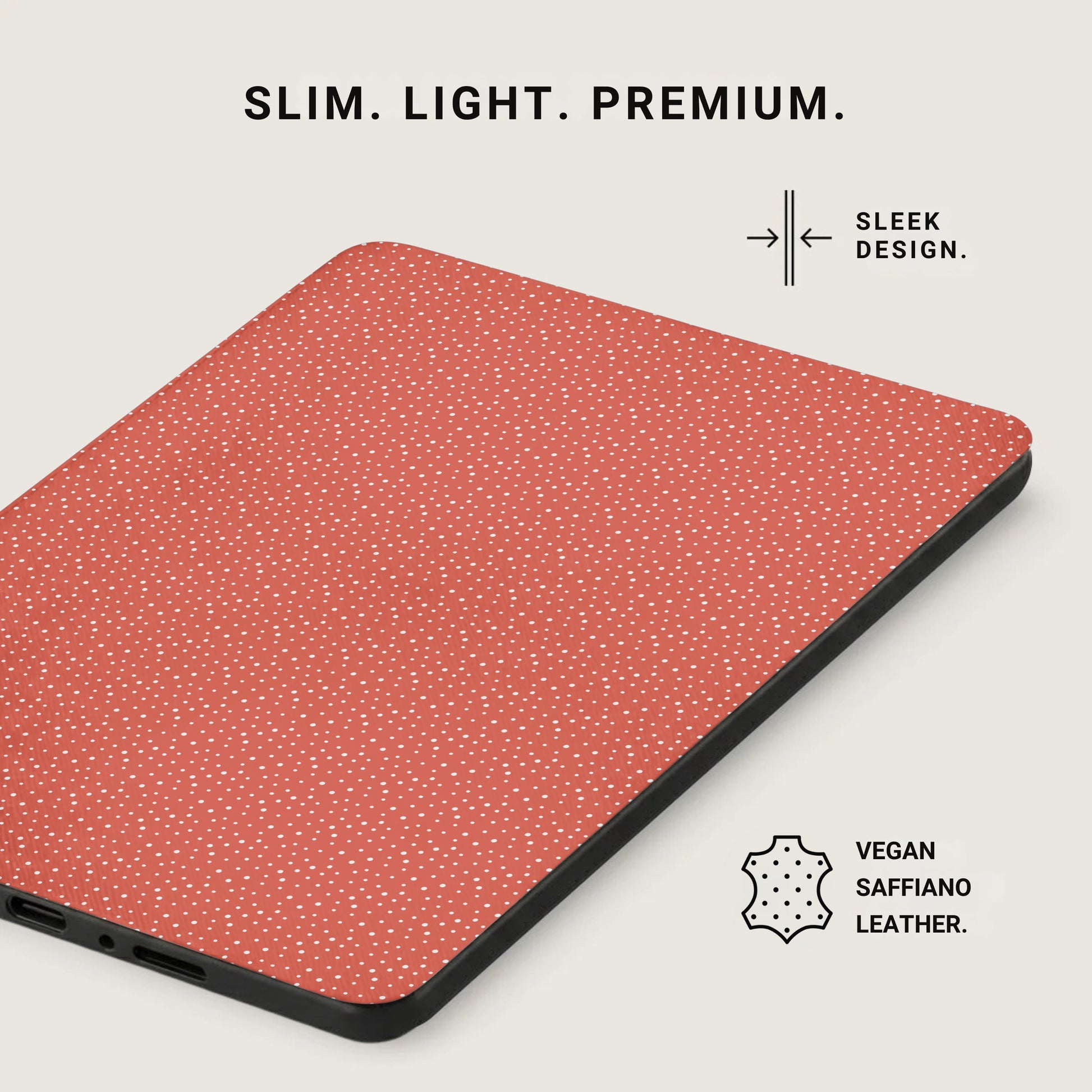 Slim Light Premium Vegan Saffiano Leather Tablet Case