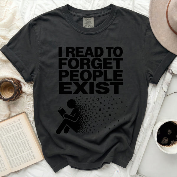 Forget People Exist Reader Tee in Black