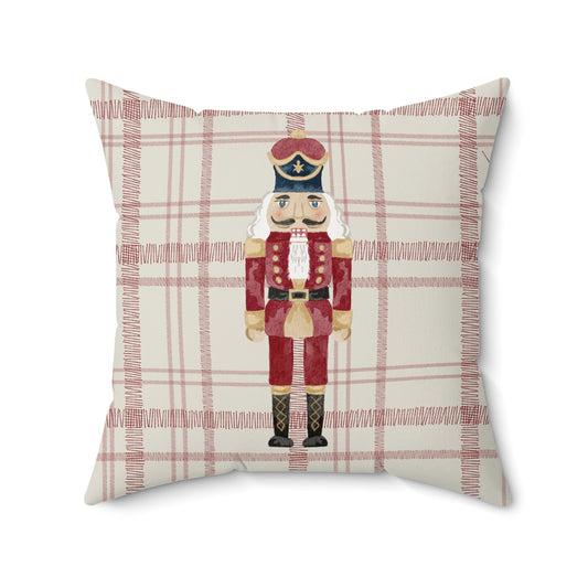 Festive Printed Pillow with Nutcracker Design
