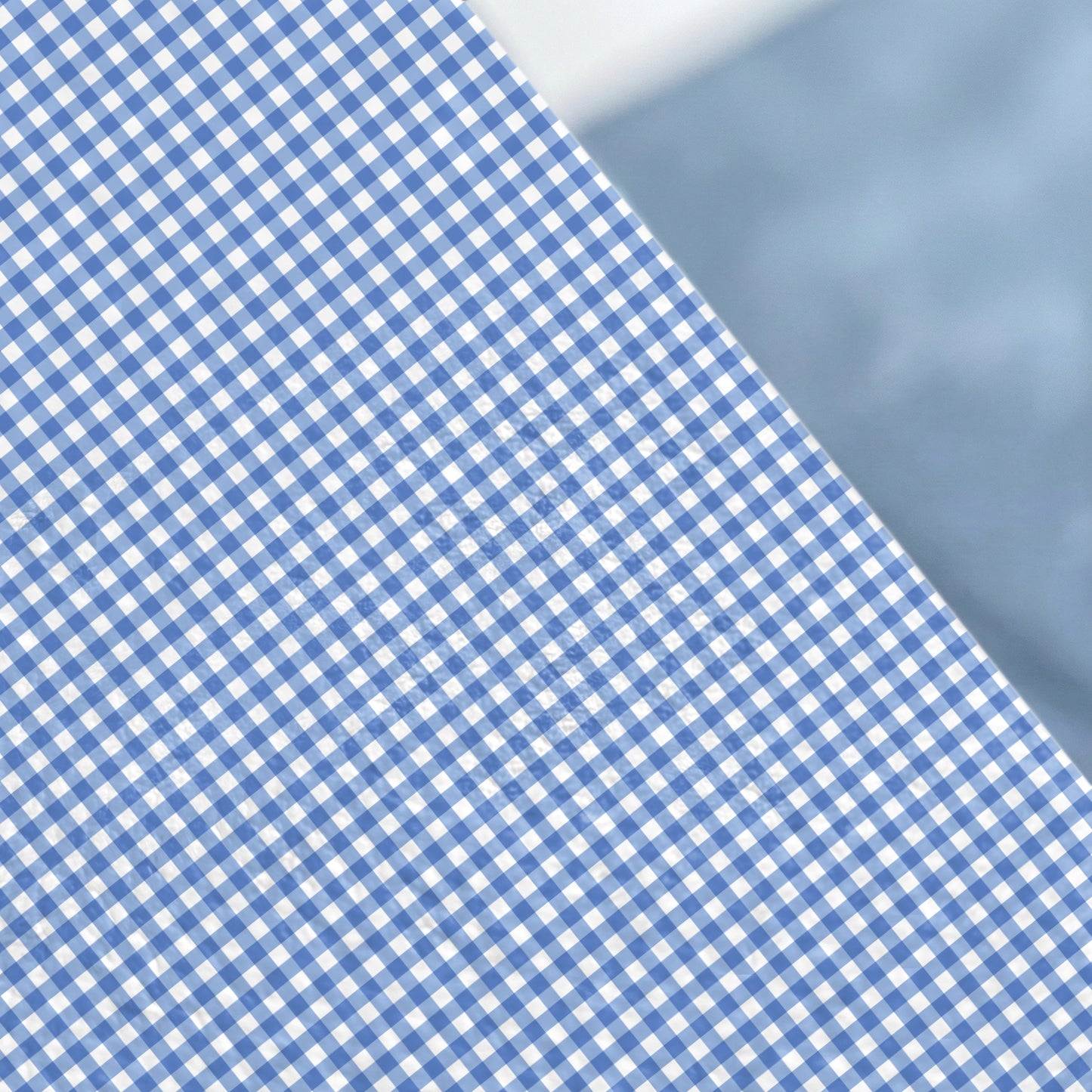 Blue and White Gingham Checkered Patterned Product