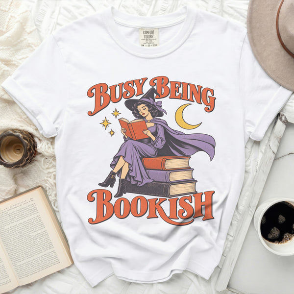 Busy Being Bookish Tee in White