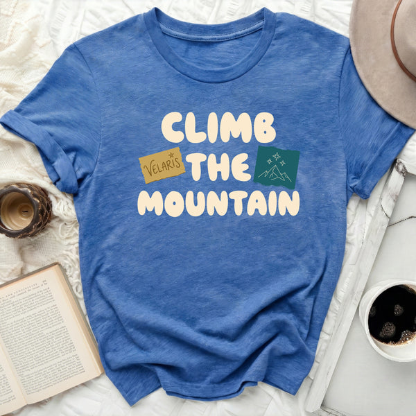 Velaris Retro Sticker Tee in Heather True Royal