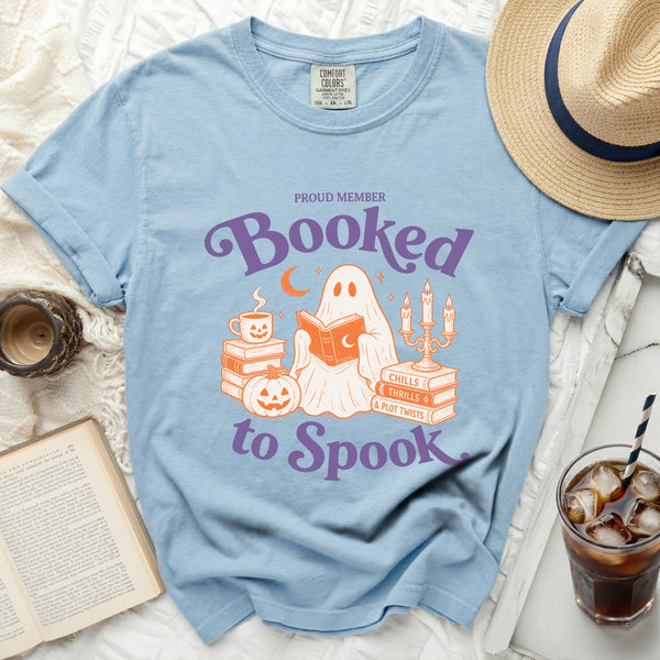 Booked to Spook Tee in Chambray