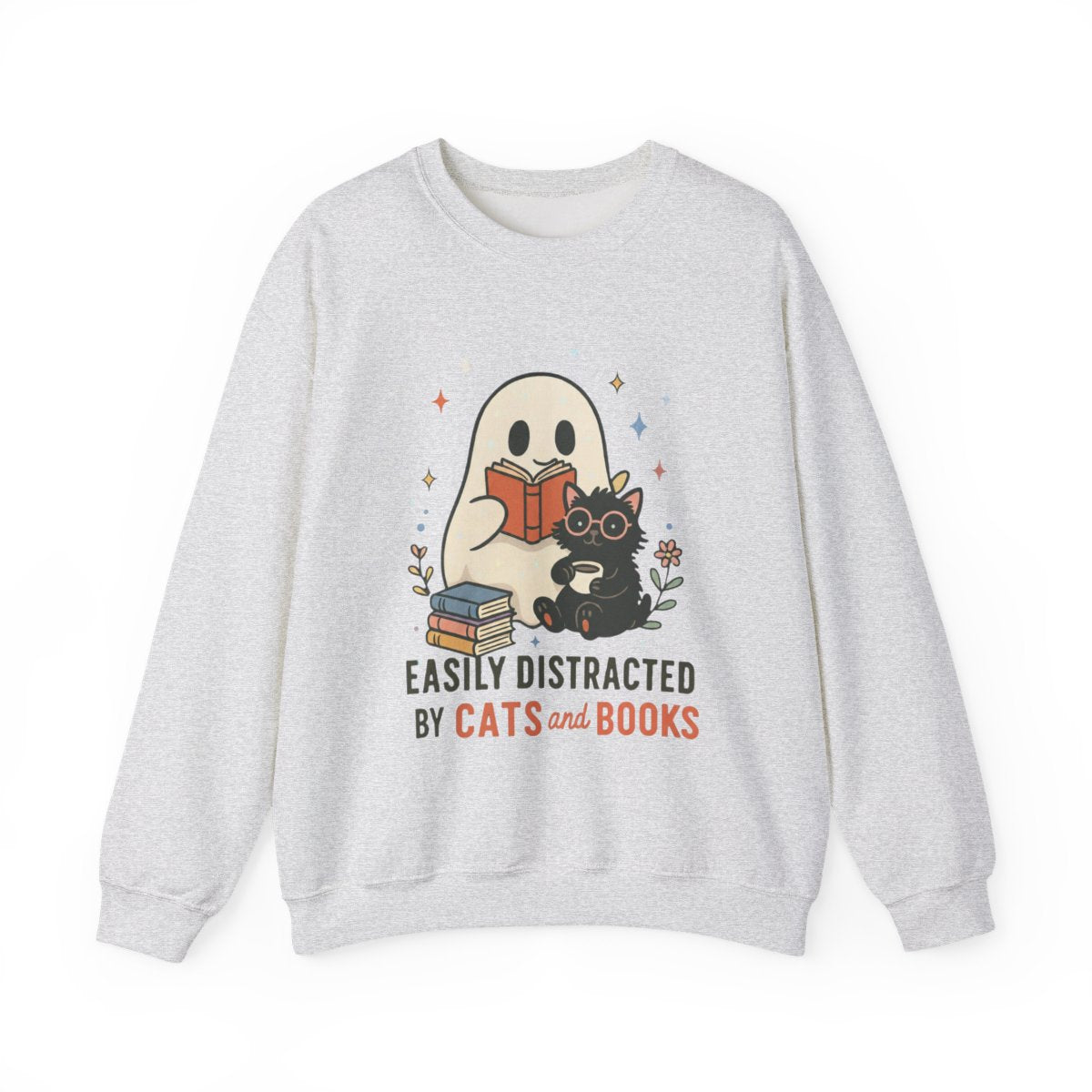 Easily Distracted By Cats and Books Sweatshirt