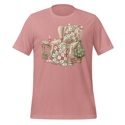 Cozy Christmas Scene on Pink T-shirt Product