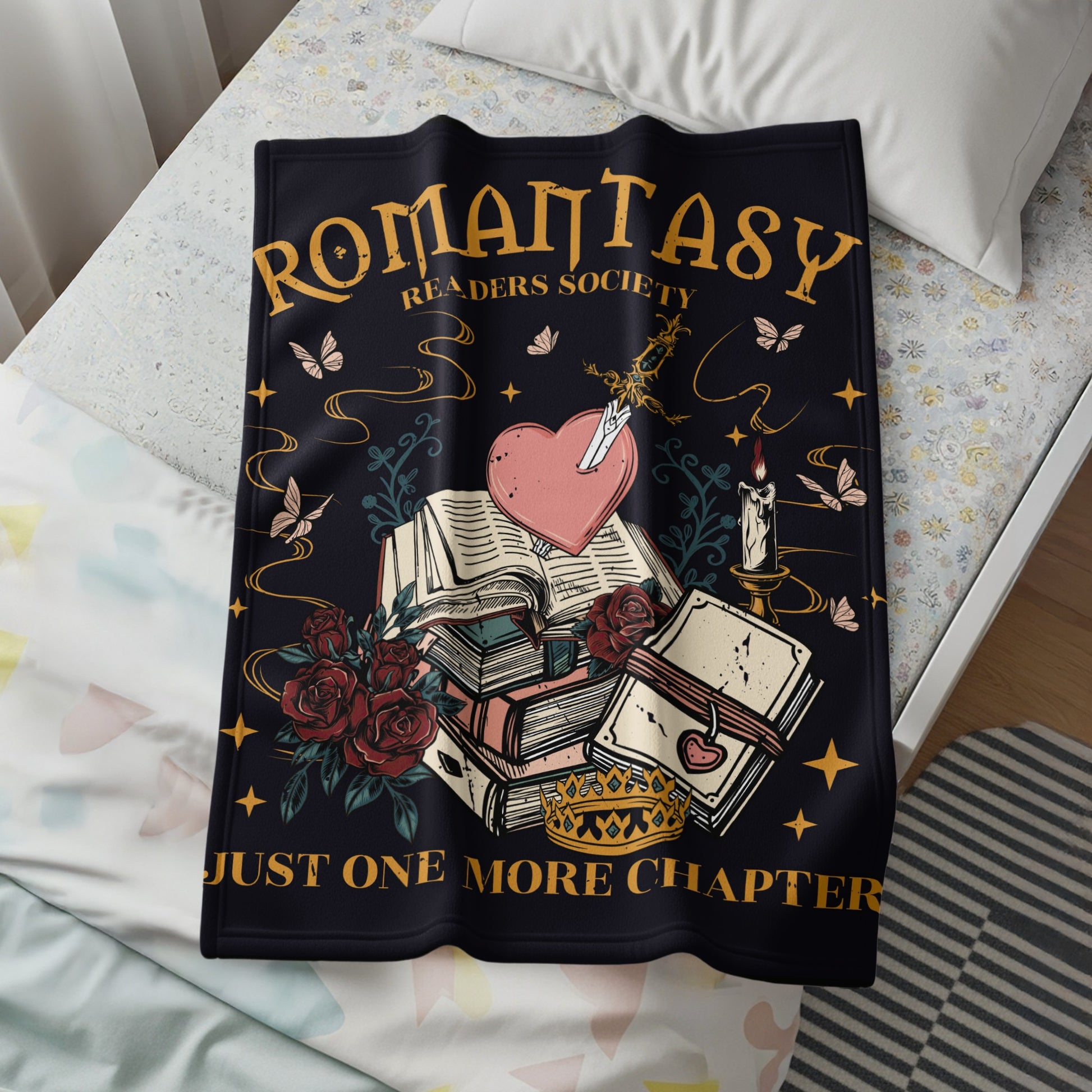 Romantasy Readers Society Just One More Chapter blanket