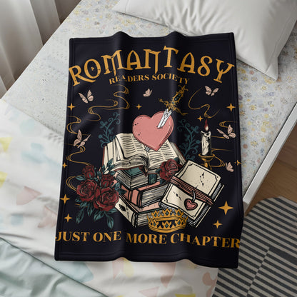 Romantasy Readers Society Just One More Chapter blanket