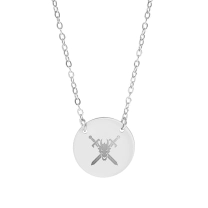 Viking Skull and Crossed Swords Pendant Necklace
