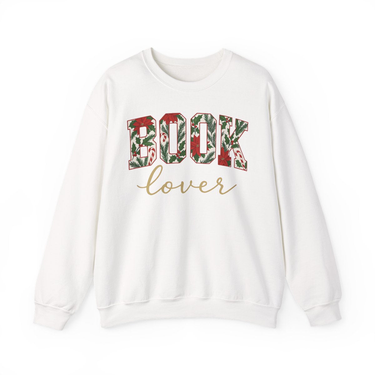 Book Lover Sweatshirt with Floral Lettering Design