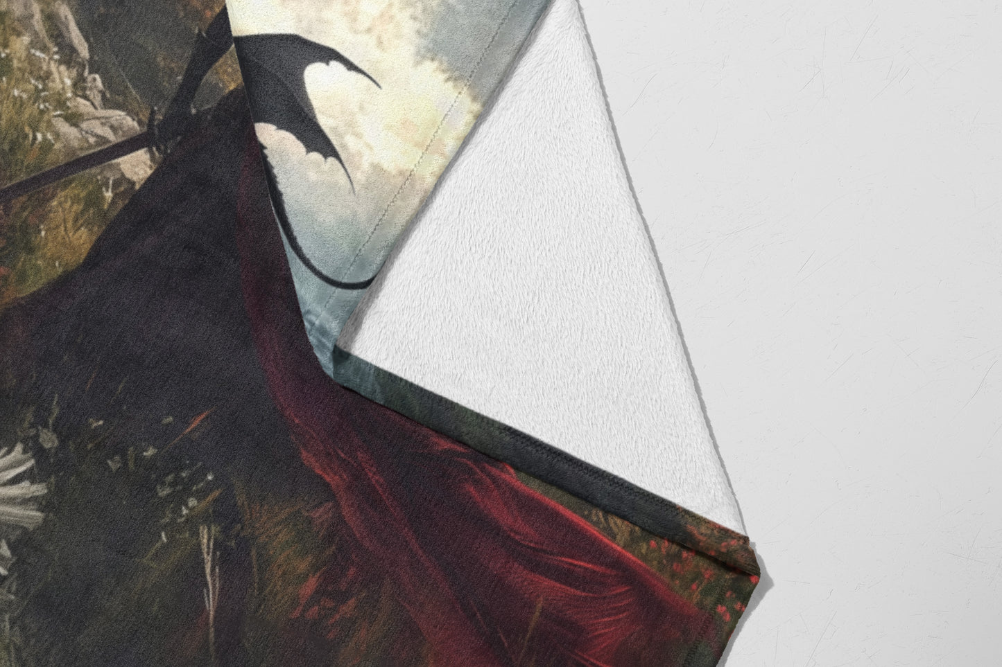 Mythical Dragon Scene Printed Tapestry Blanket