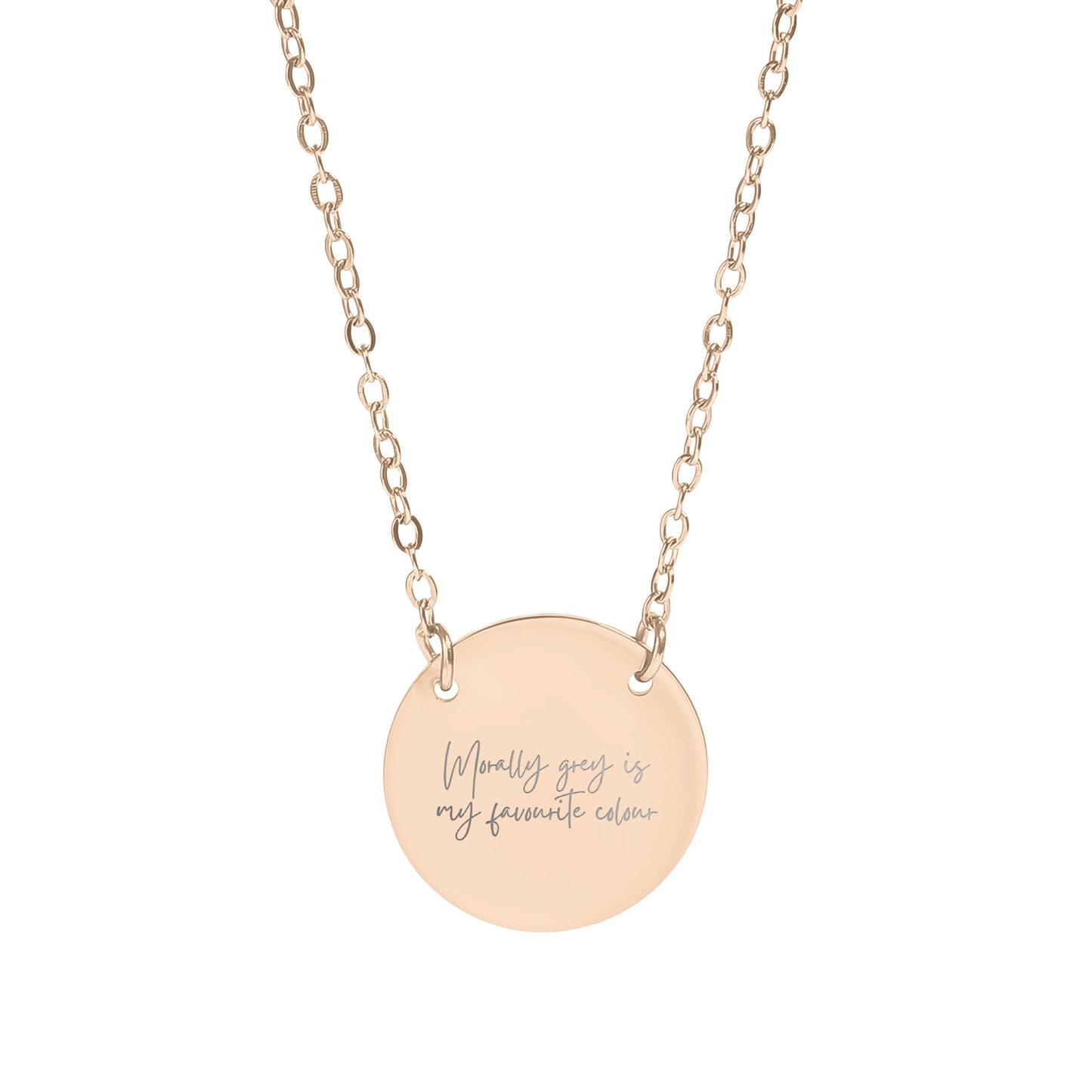 Bookish Morally Grey Quote Circle Necklace - MagicMerchEmporium