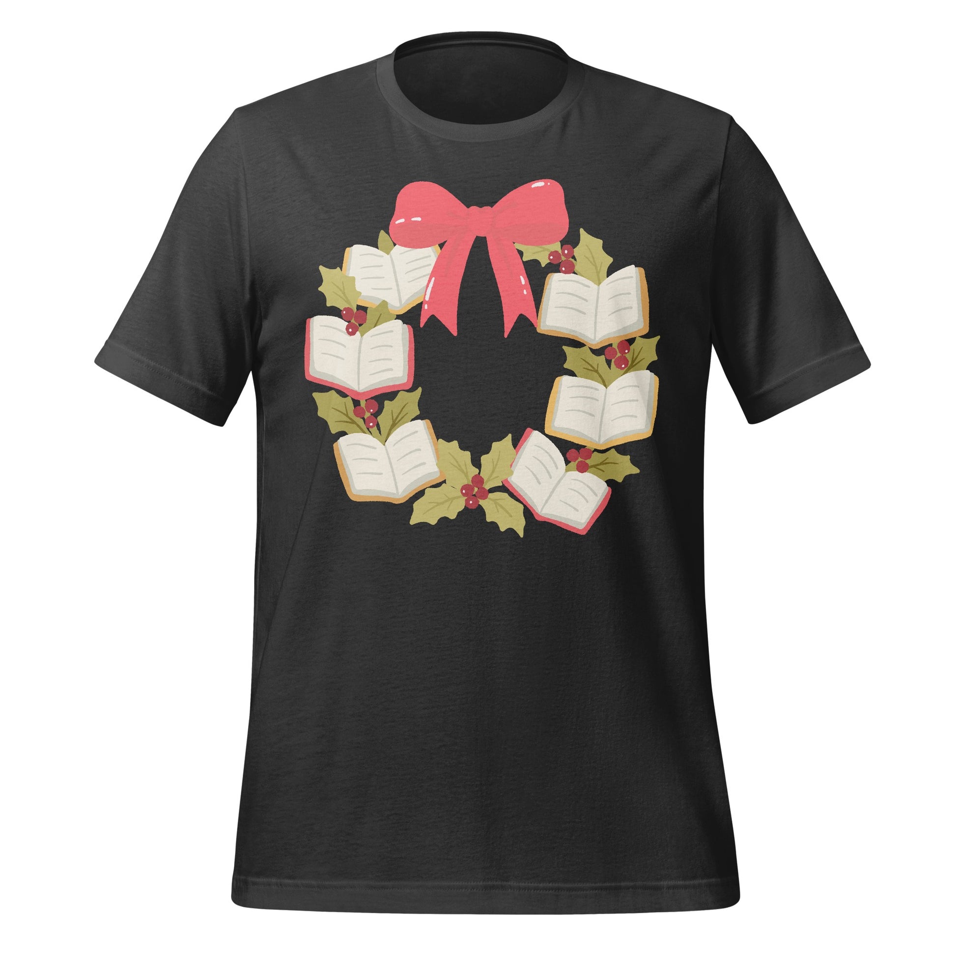 Festive Wreath Design Tee with Ornament Graphic