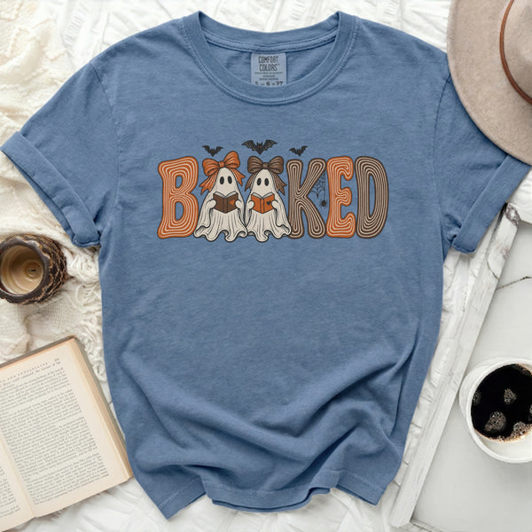 Booked Ghost Reader Tee in Blue Jean