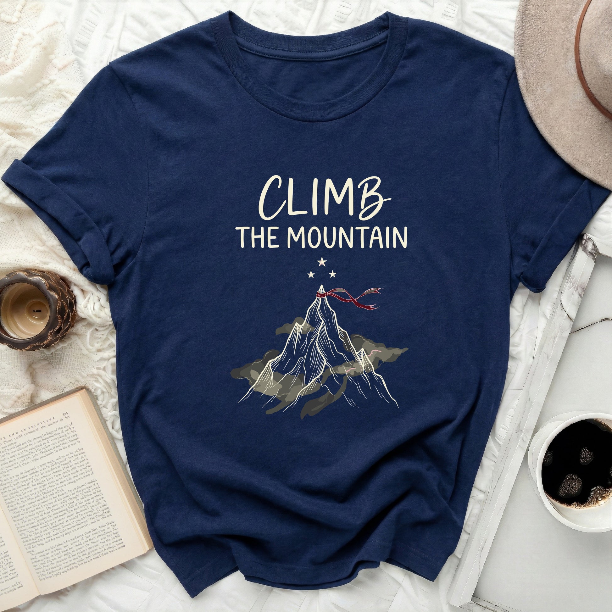 CLIMB THE MOUNTAIN Mountain Stars Clouds Adventure product type