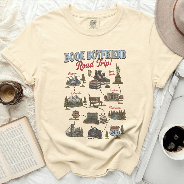 Book Boyfriend Road Trip Tee in Ivory