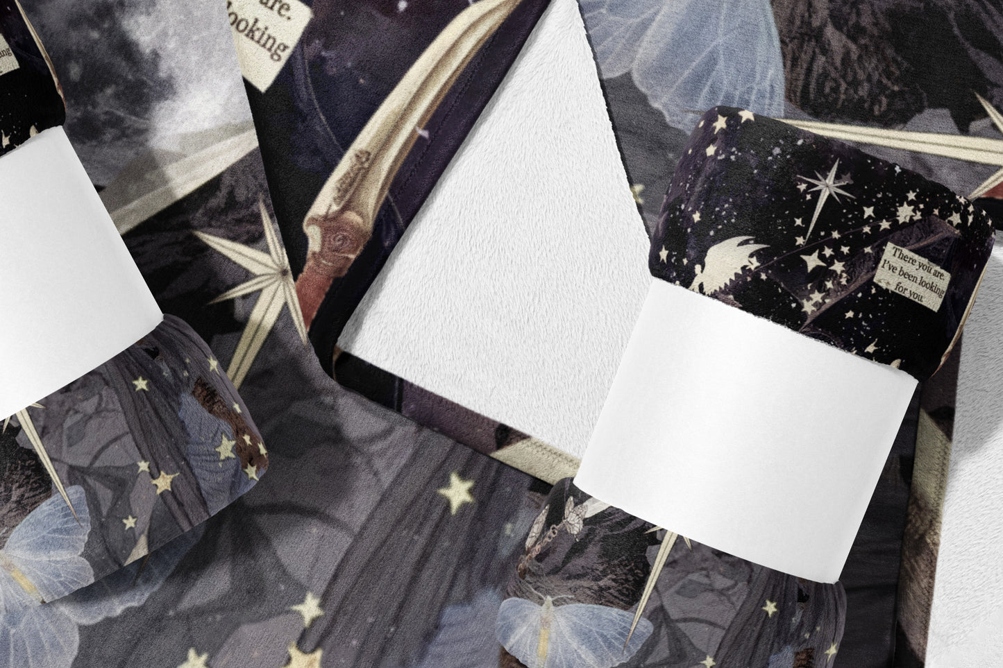 Starry Night Sky with Fantasy Elements Bedding Set