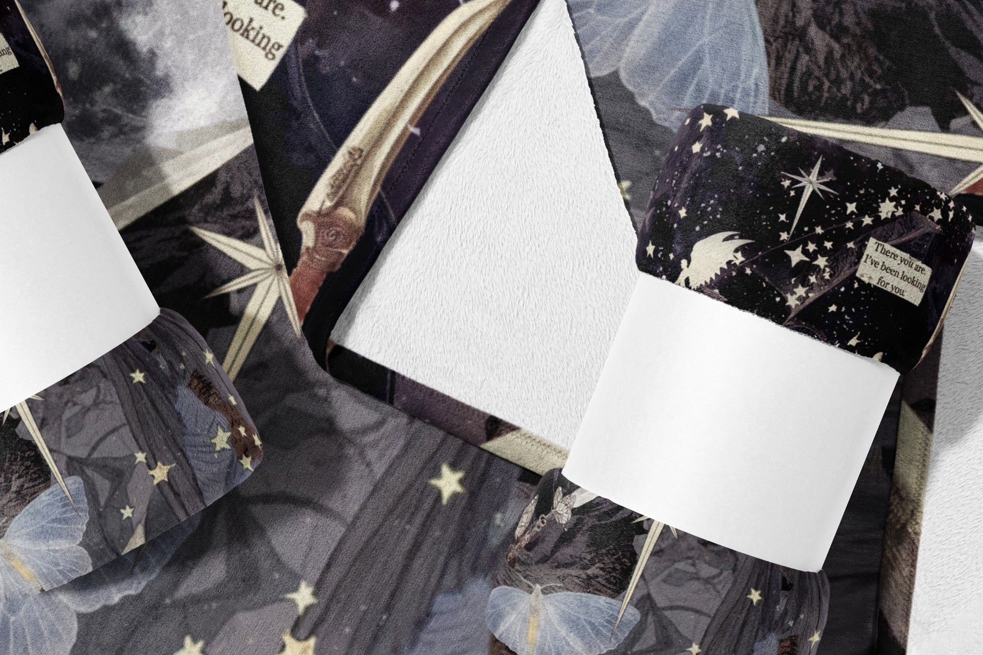 Starry Night Sky with Fantasy Elements Bedding Set