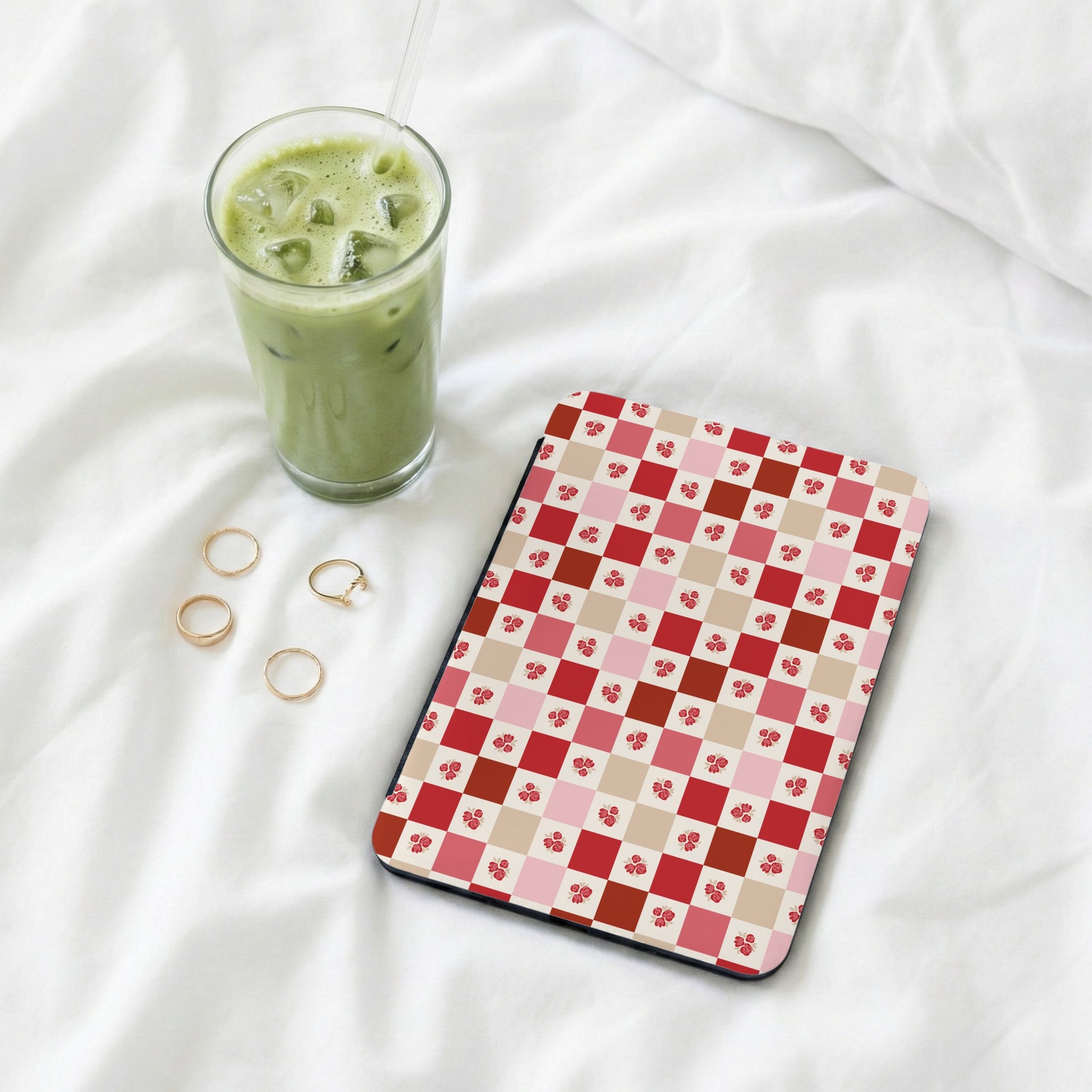 Red and Pink Checkerboard Pattern Tech Accessory