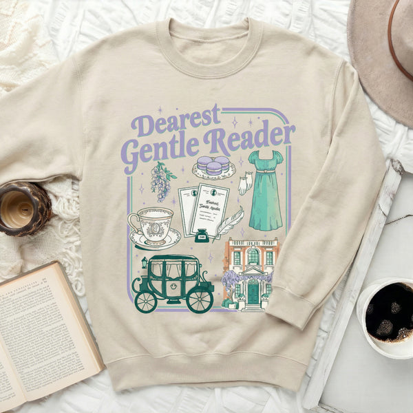 Dearest  Reader Sweatshirt in Sand