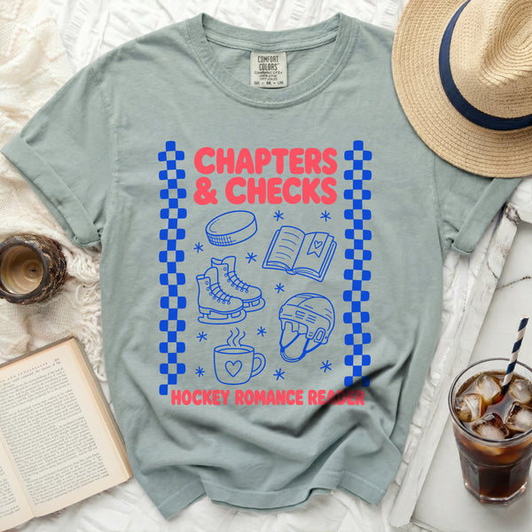 Chapters & Checks Hockey Tee in Bay