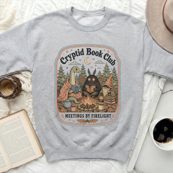Cryptid Book Club Sweatshirt in Sport Grey