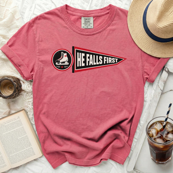 He Falls First Vintage Tee in Crunchberry