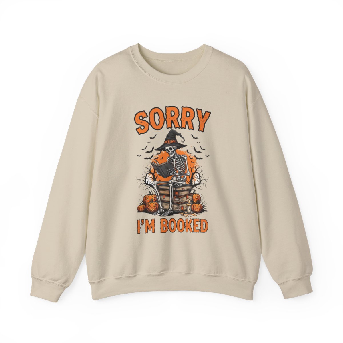 Sorry I am Booked Halloween Skeleton Reading Sweatshirt - MagicMerchEmporium