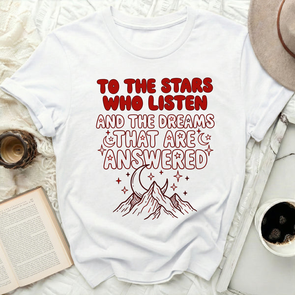 Boho Night Court Mountain Tee in White
