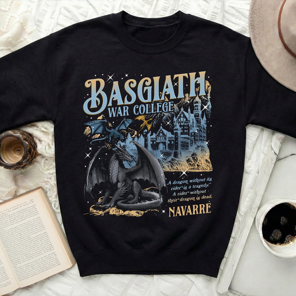 Blue Basgiath College Sweatshirt in Black