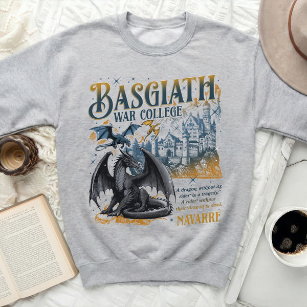 Blue Basgiath College Sweatshirt in Sport Grey