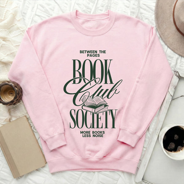 Book Club Society Sweatshirt in Light Pink