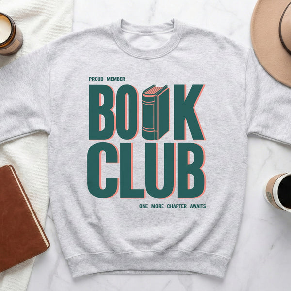 Book Club Vintage Book Print Sweatshirt in Ash