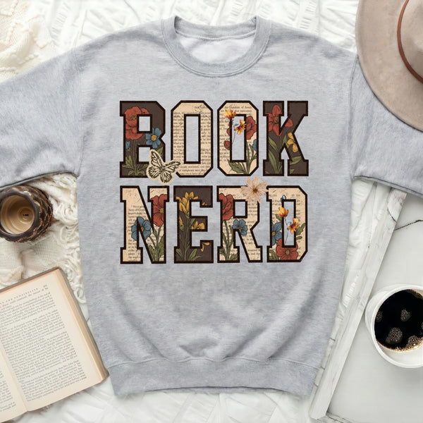 Book Nerd Sweatshirt in Sport Grey